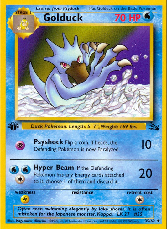 # 35/62 Golduck - Unlimited Fossil Set - Uncommon Pokemon TCG Card
