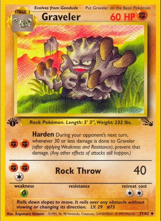 # 37/62 Graveler - Unlimited Fossil Set - Uncommon Pokemon TCG Card