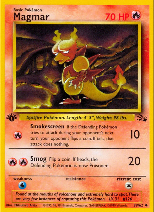 # 39/62 Magmar - Unlimited Fossil Set - Uncommon Pokemon TCG Card