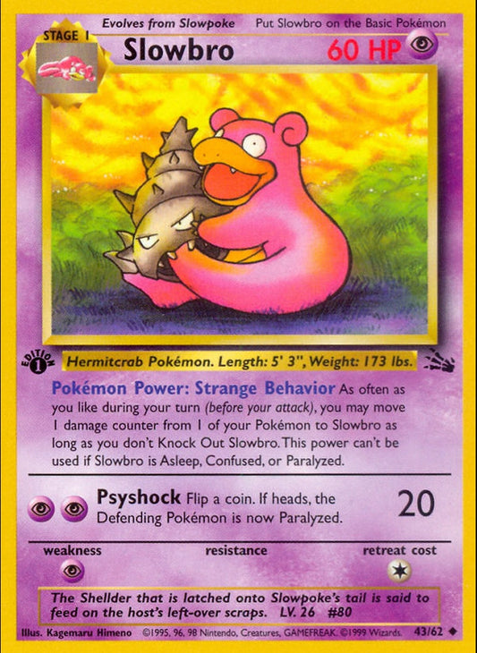 # 43/62 Slowbro - Unlimited Fossil Set - Uncommon Pokemon TCG Card