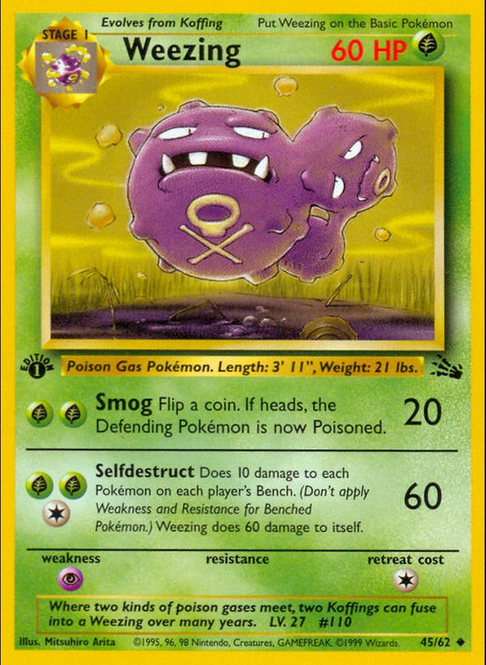 # 45/62 Weezing - Unlimited Fossil Set - Uncommon Pokemon TCG Card