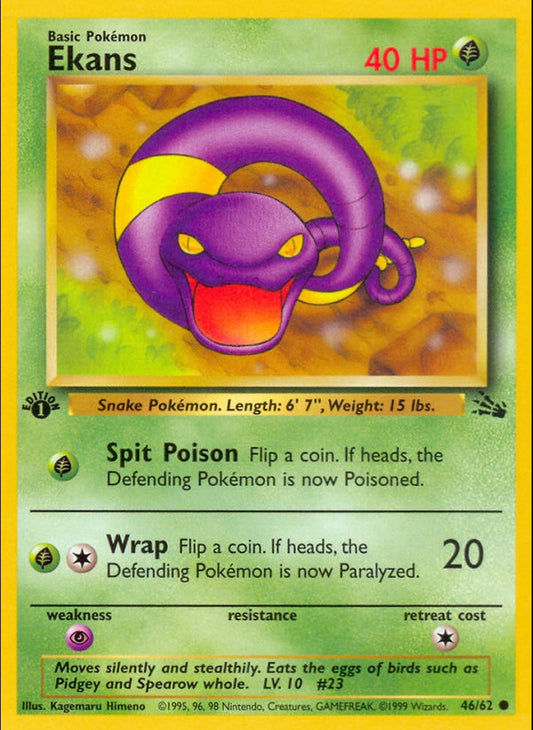 # 46/62 Ekans - Unlimited Fossil Set - Common Pokemon TCG Card