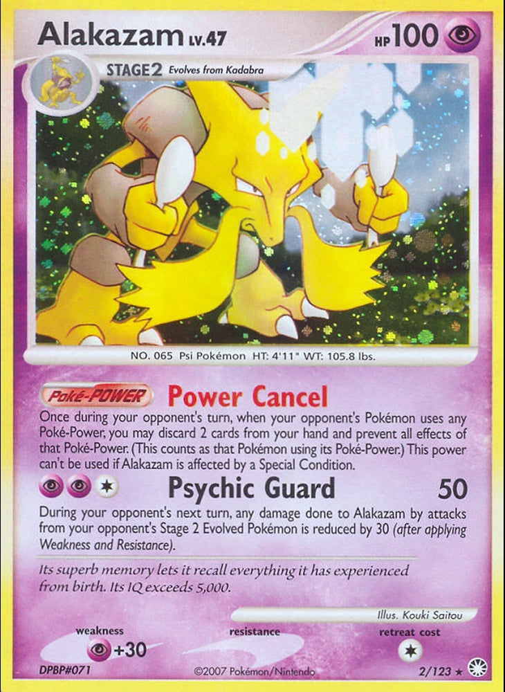 # 02/123 Alakazam - Diamond & Pearl Mysterious Treasures - Holo Rare Pokemon TCG Card