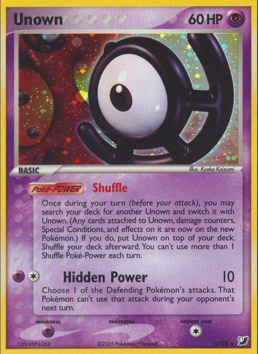# U Unown - EX Unseen Forces - Rare Pokemon TCG Card
