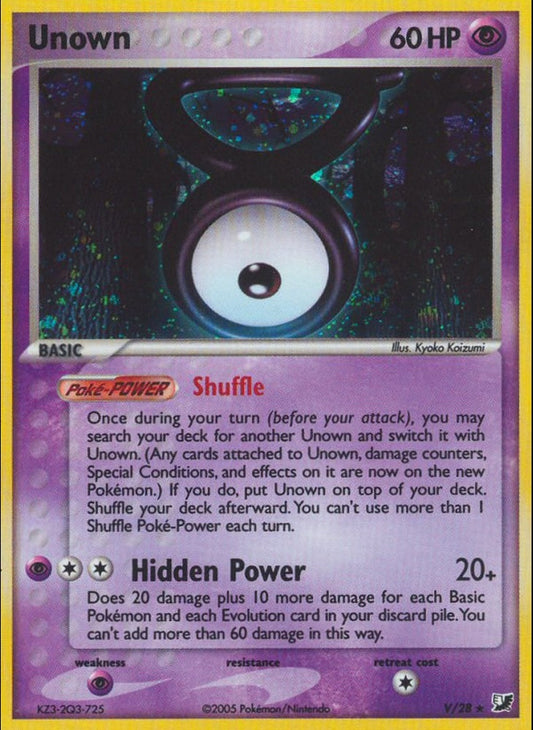# V Unown - EX Unseen Forces - Rare Pokemon TCG Card