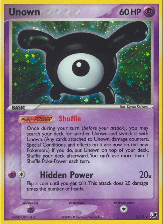 # X Unown - EX Unseen Forces - Rare Pokemon TCG Card