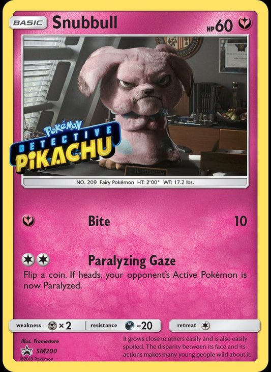 # SM200 Snubbull - Sun & Moon SM Black Star Promos - DETECTIVE PIKACHU STAMPED Promo Pokemon TCG Card