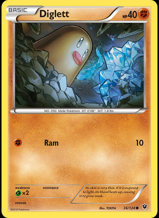 # 36/124 Diglett - XY Fates Collide - Common Pokemon TCG Card