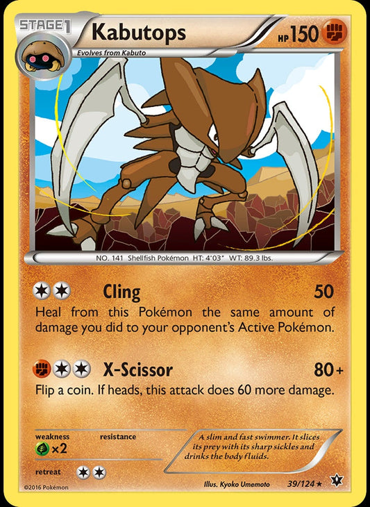 # 39/124 Kabutops - XY Fates Collide - Rare Pokemon TCG Card