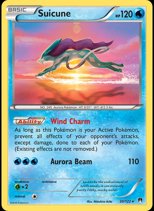 # 30/122 Suicune - XY Breakpoint - Holo Rare Pokemon TCG Card
